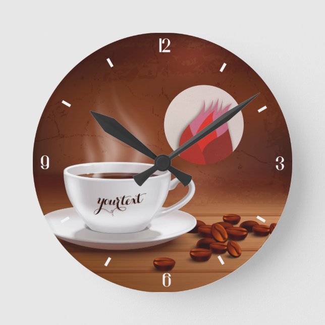 Redondo Relógio de Café Personalizado Arte de Parede para  (Frente)