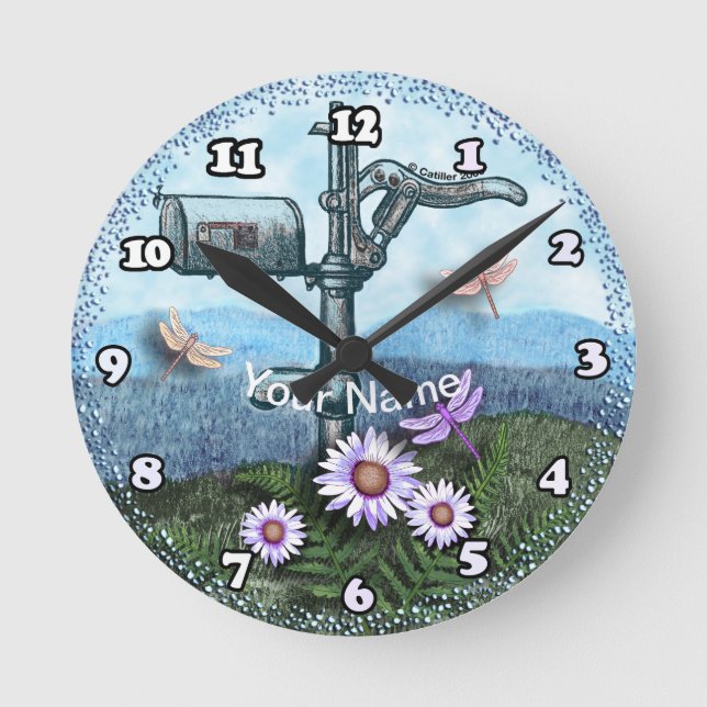 Redondo Relógio de Caixa de Correio Antigo (Frente)