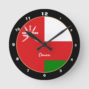 Redondo Relógio de casa moderno com bandeira de Omã