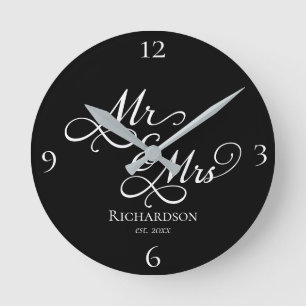 Redondo Relógio de Casal Novo Personalizado