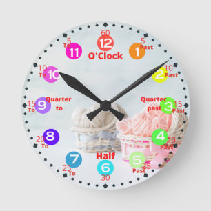 Redondo Relógio de Ciclo de Aprendizagem do Tempo das Cria