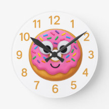 Relógio de Criança Donut Fofo – Diversão com Olhos