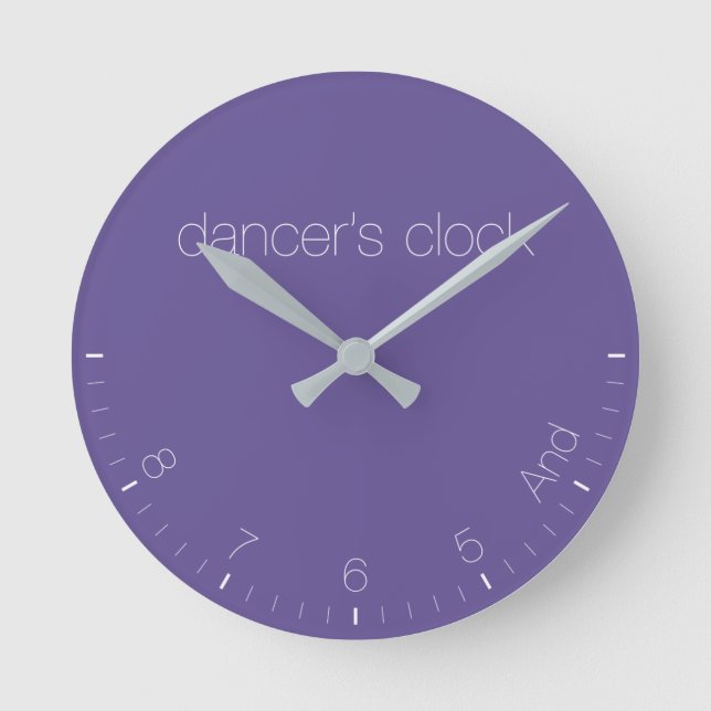 Redondo Relógio de Dançarina de Pantone Ultra Violet 2018 (Frente)