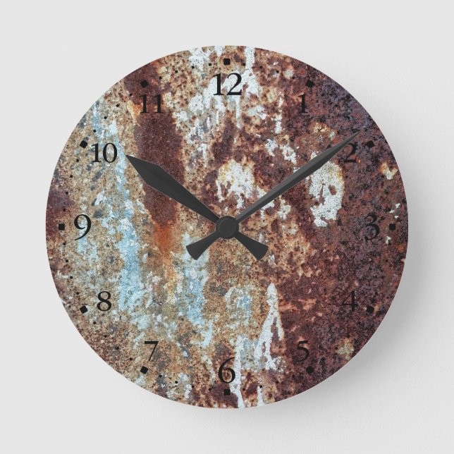 Redondo Relógio de face com padrão de metal fortemente enf (Frente)