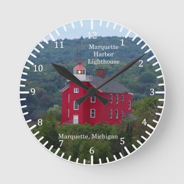 Redondo Relógio de farol de Marquette Harbor (2) (Frente)