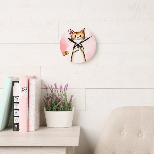 Redondo Relógio de Gato (Sala de leitura)