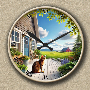 Redondo Relógio de Gato Bengal Adorável Personalizável