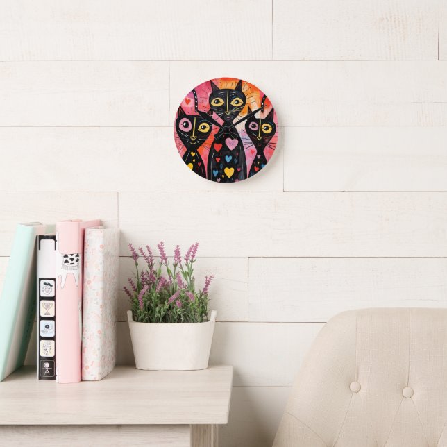 Redondo Relógio de Gatos (Sala de leitura)