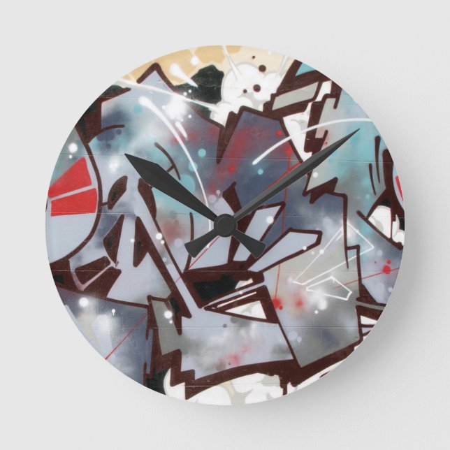 Redondo Relógio de grafite (Frente)