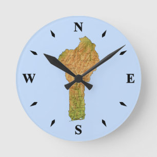 Redondo Relógio de Mapa Benin