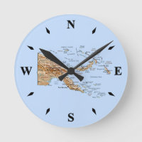 Relógio de Mapa Papua-Nova Guiné