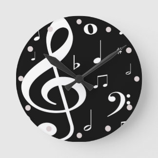 Redondo Relógio de Notas de Música