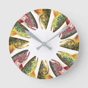 Redondo Relógio de Pesca de Trutas