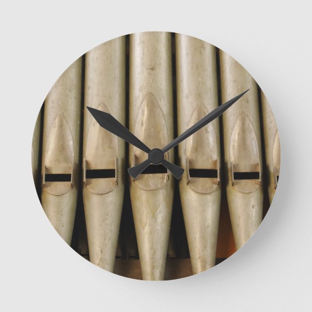Redondo Relógio de Pipes de Órgãos (Frente)