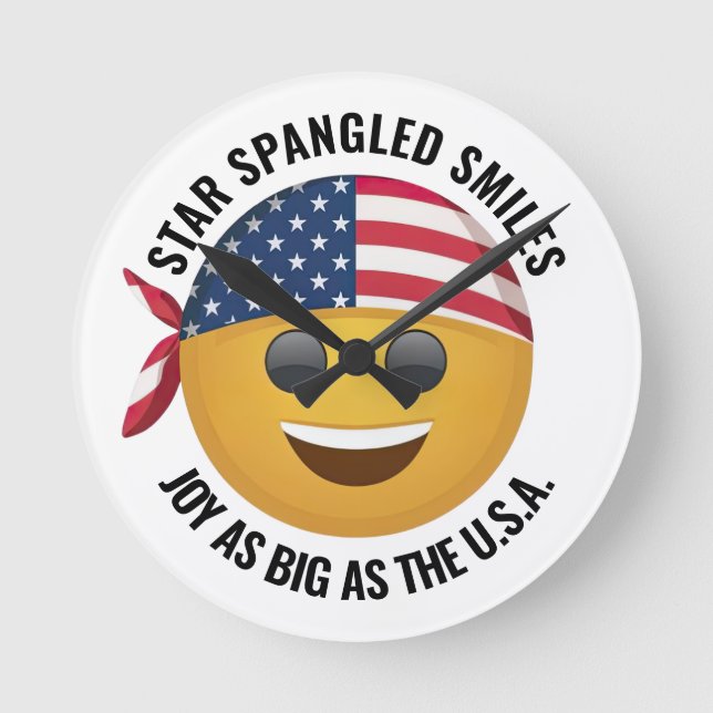 Redondo Relógio de Rosto Emoji (Frente)