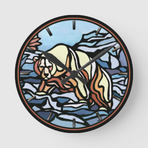 Redondo Relógio de Urso Polar Legal - Muro de Arte de Urso
