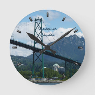 Redondo Relógio de Vancouver Personalizado de Parede de V