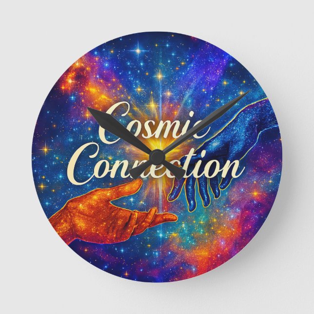 Redondo 🪐 Relógio Decorativo Conexão Cósmica (Frente)