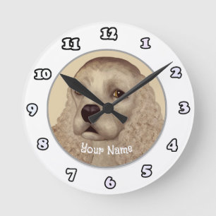Redondo Relógio do Cocker Spaniel Dog