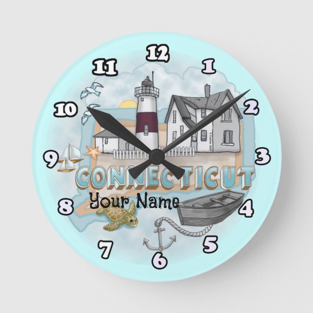 Redondo Relógio do farol de Connecticut (Frente)