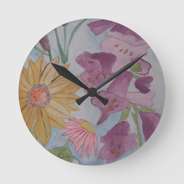 Redondo Relógio do Jardim de Algodão Inglês (Frente)