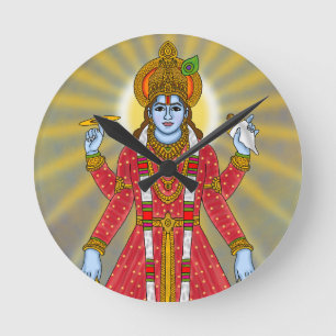Redondo Relógio do Senhor Vishnu – Arte Divina para Parede