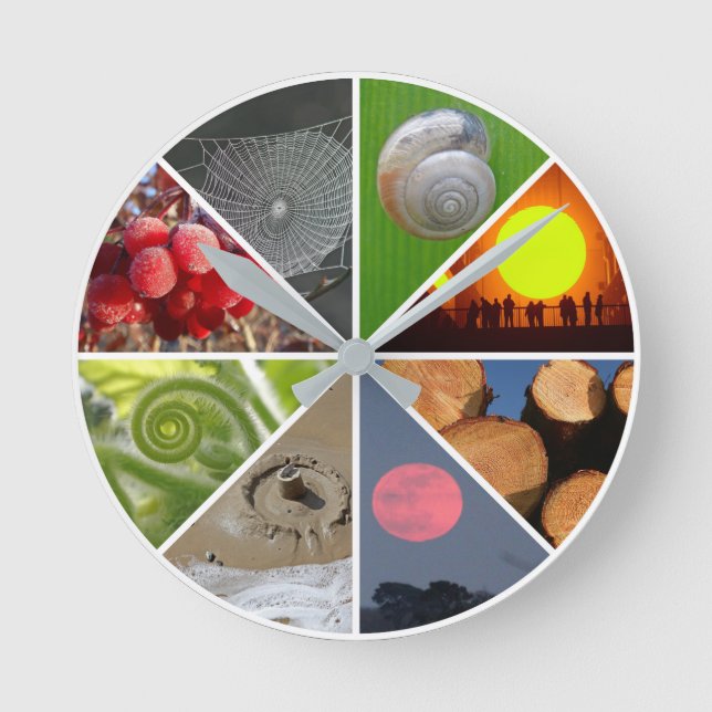 Redondo Relógio dos círculos na natureza (Frente)