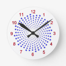 Relógio - Espirais de Estrelas Azuis