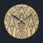 Redondo Relógio Geométrico Art Deco<br><div class="desc">Perfeito para a casa de arte deco.</div>