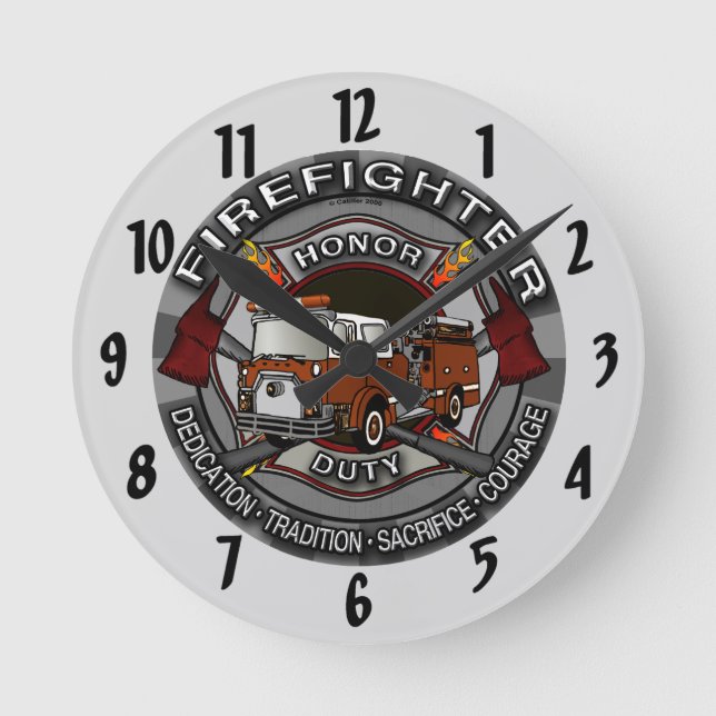 Redondo Relógio Honor Firefighter  (Frente)