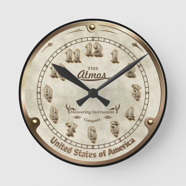 Redondo Relógio imitação estilo Retro Steampunk (Frente)