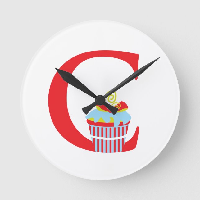 Redondo Relógio inicial - letra C (Frente)