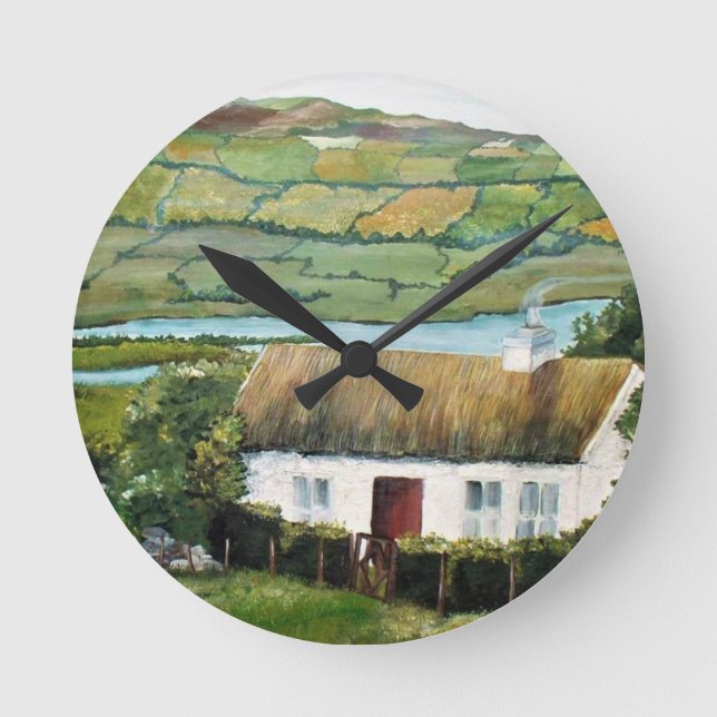 Redondo Relógio Irlandês Paisagem Irlanda (Frente)