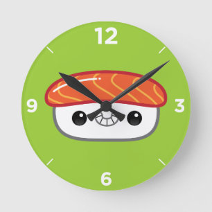 Redondo Relógio Kawaii Nigiri Sushi