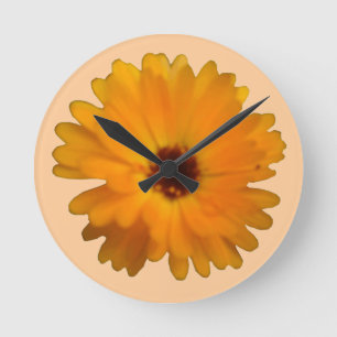 Redondo Relógio Laranja Marigold Wall