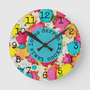 Redondo Relógio Médio "Tempo de Confetti"