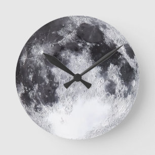 Redondo Relógio Moon Clock cenário edição Lunar.