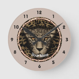 Redondo Relógio Ossos de Leopardo