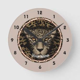 Redondo Relógio Ossos de Leopardo