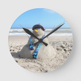 Redondo Relógio "Snowman" da Flórida - Praia, Escultura da