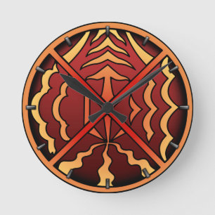 Redondo Relógio Tribal Moderno Muro de Arte Nativa