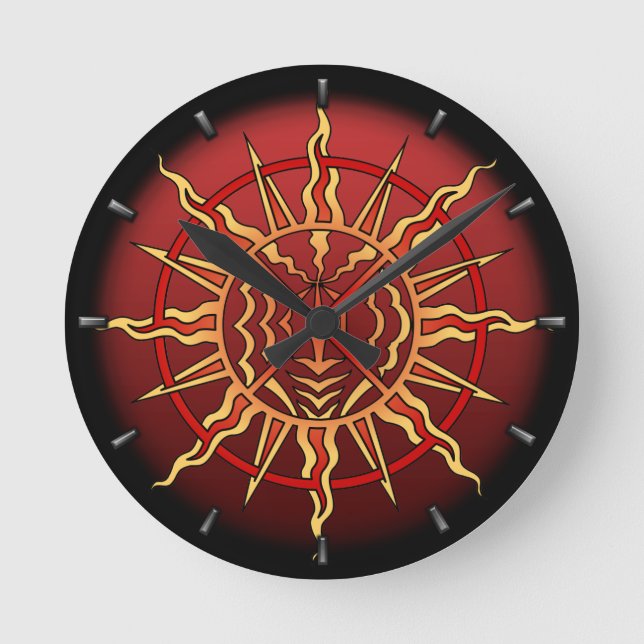 Redondo Relógio Tribal Moderno Native Wall Clocks Decor (Frente)
