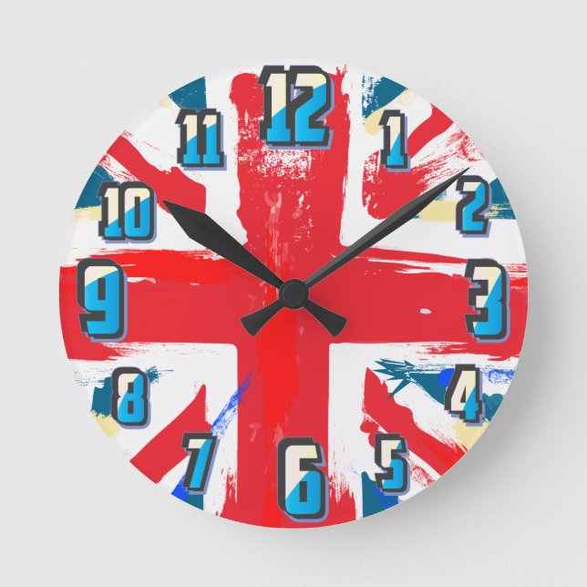 Redondo relógio Union Jack (Frente)