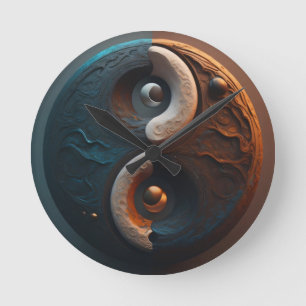Redondo Relógio Ying Yang