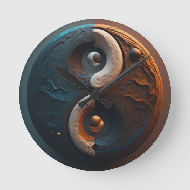 Redondo Relógio Ying Yang (Frente)