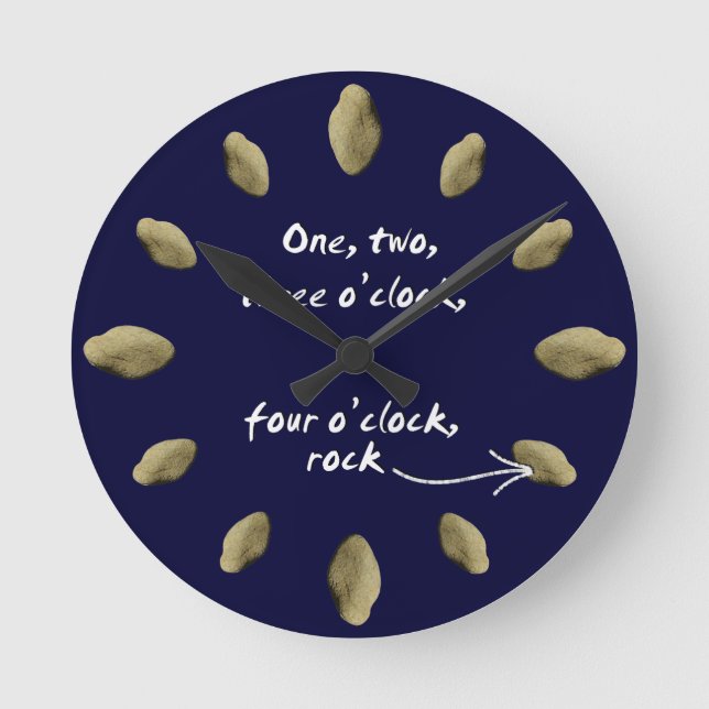 Redondo Rocha das 1-2-3-4 horas - Relógio (Face Escura) (Frente)