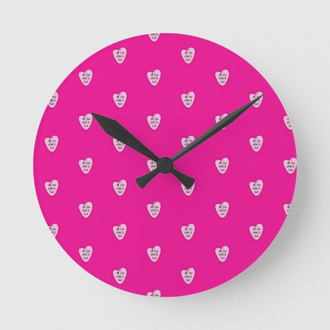 Redondo Rosa Tudo que você precisa é Relógio de Amor (Frente)