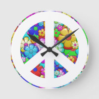 Sinal de paz hippy relógio