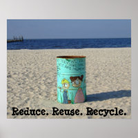 Reduza a reutilização do poster de praia limpo de