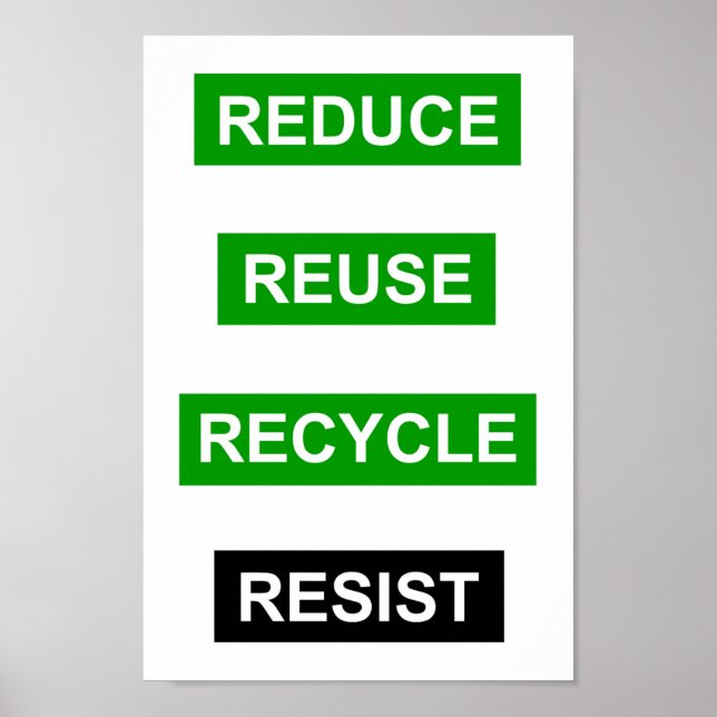 Reduza o poster de resistência do Reciclar de reut (Frente)